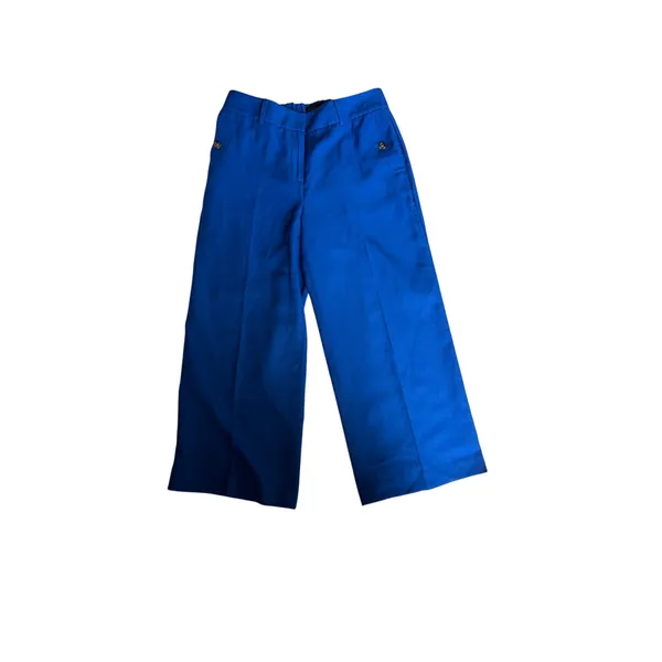 Talbots Blue Linen Blend Wide Leg Crop Pants Women's Small NWOT Coastal Career - Image 7