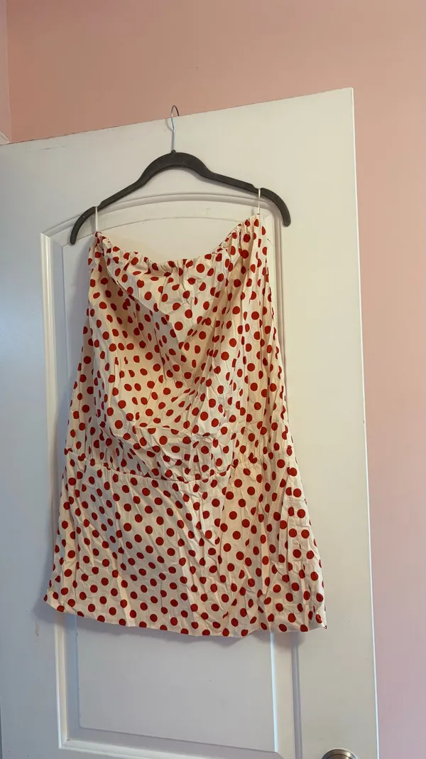Zara Polka Dot Bandeau Dress - Image 5
