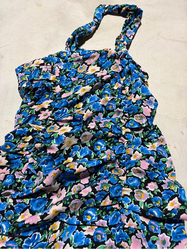 More to come Maggie twist mini dress One-Shoulder Floral Blue pink NWT small - Image 6