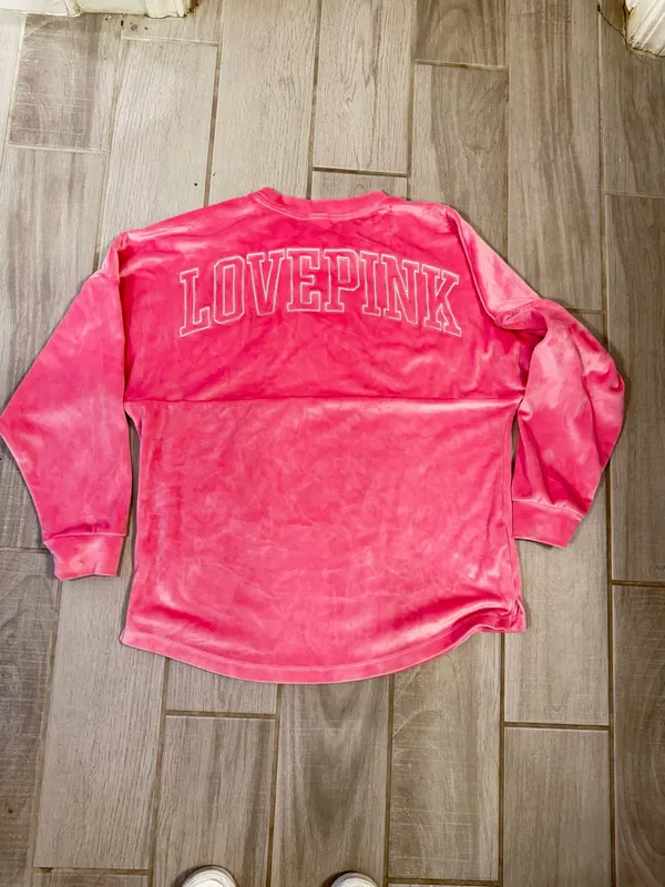 PINK Victoria's Secret Plush Crewneck Sweatshirt in Bright Pink - Image 6
