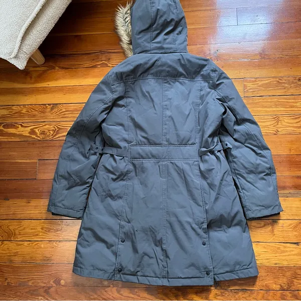 Gray Parka with Faux Fur Hood - Image 14