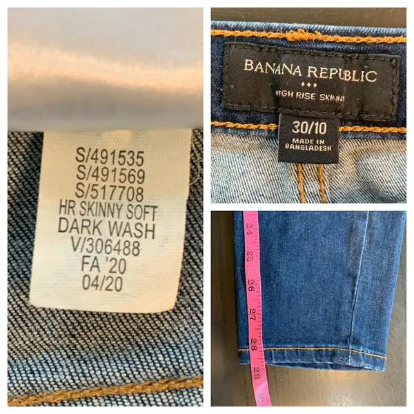 Banana Republic Women's‎ High Rise Skinny Jeans Dark Wash Size 30 10 READ - Image 13