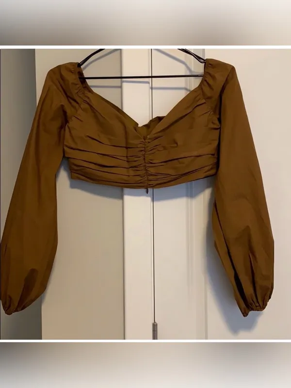 Zara Studio Collection Draped Crop Top - Image 6