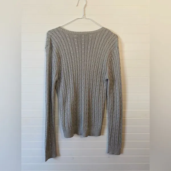 Lauren Ralph Lauren Metallic Sliver Cable Knit Sweater - Image 4