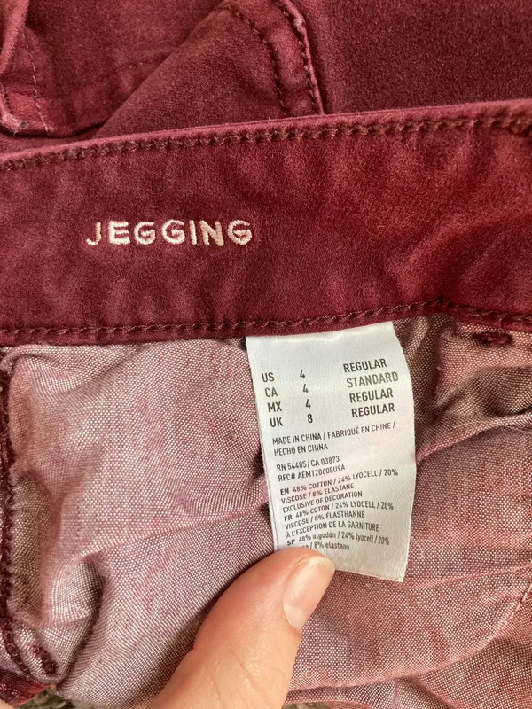 Maroon Red Super Super Stretch Jeggings - Image 4