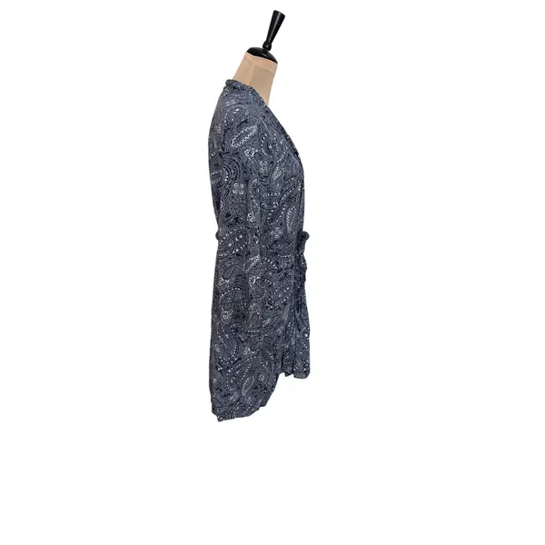 Ralph Lauren Blue Paisley Cotton Terry Lined Robe XS/S Monogrammed Loungewear - Image 6