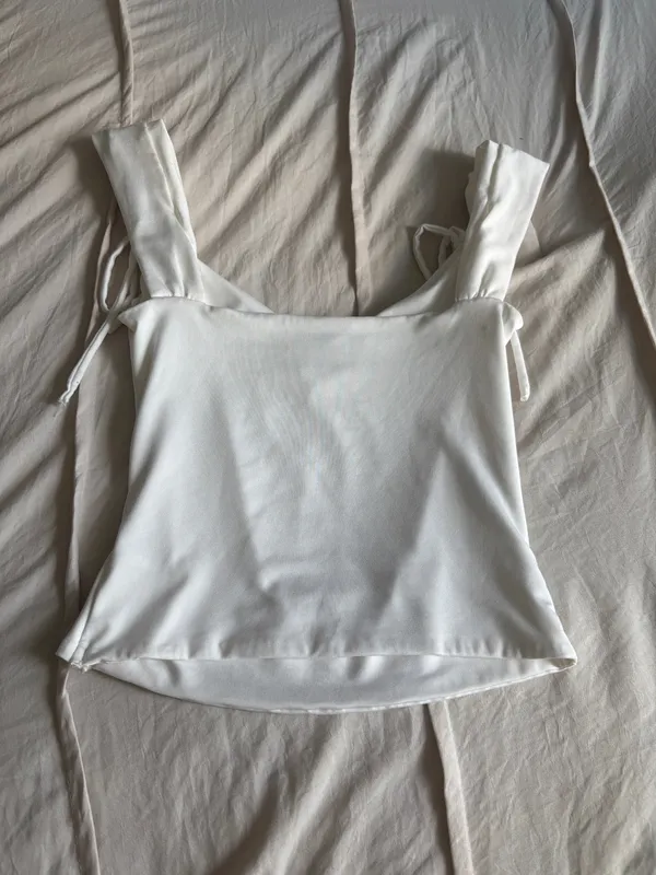 White Princess Polly Tie Tank - Image 2
