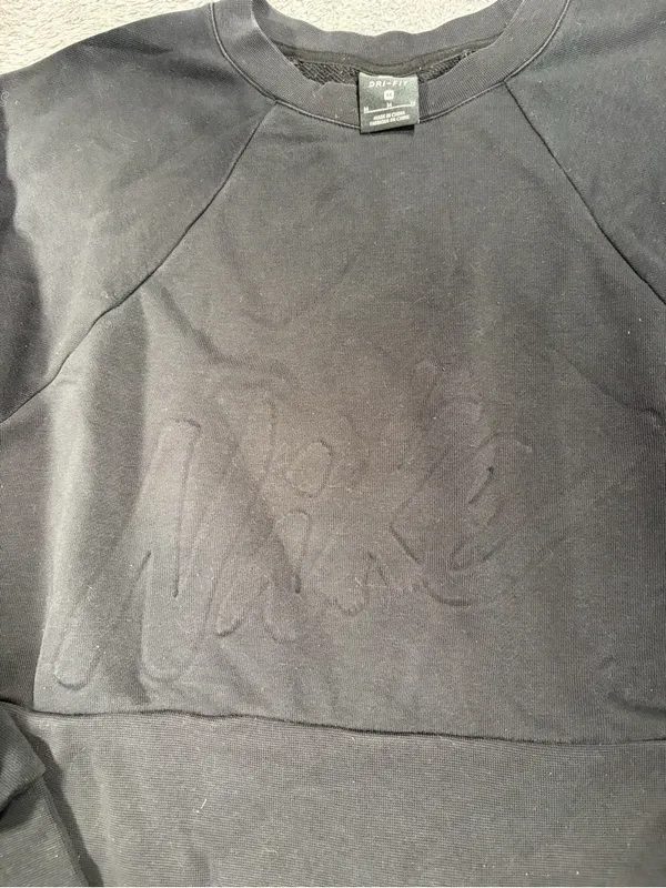 Nike Black Cropped Crewneck Sweatshirt logo medium - Image 4