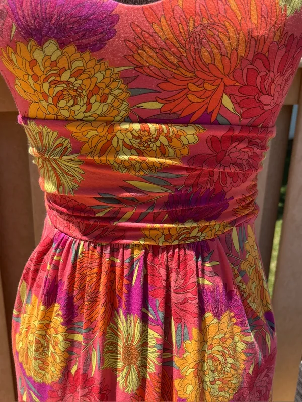 Tabitha Webb Floral V-Neck Stretch Maxi Dress with Pockets Size XS Summer Garden - Image 3