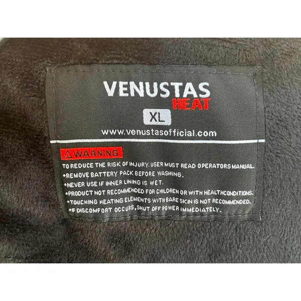 Venustas Black Quilted Heated Puffer Vest XL - Image 4