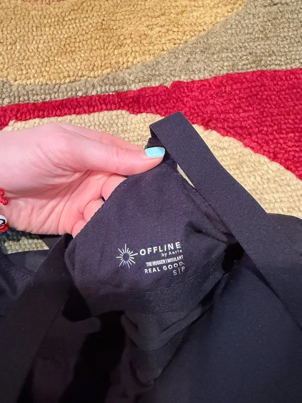 Offline by Aerie The Hugger Black Athletic Tight Romper Built in Bra Size Small - Image 2