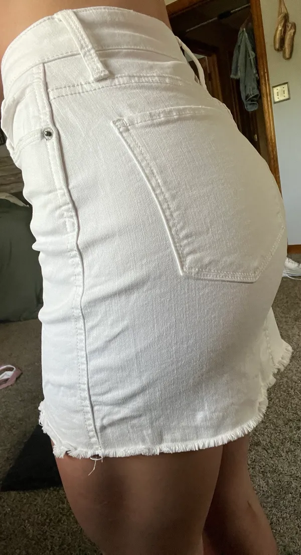 White Denim Skirt  - Image 3