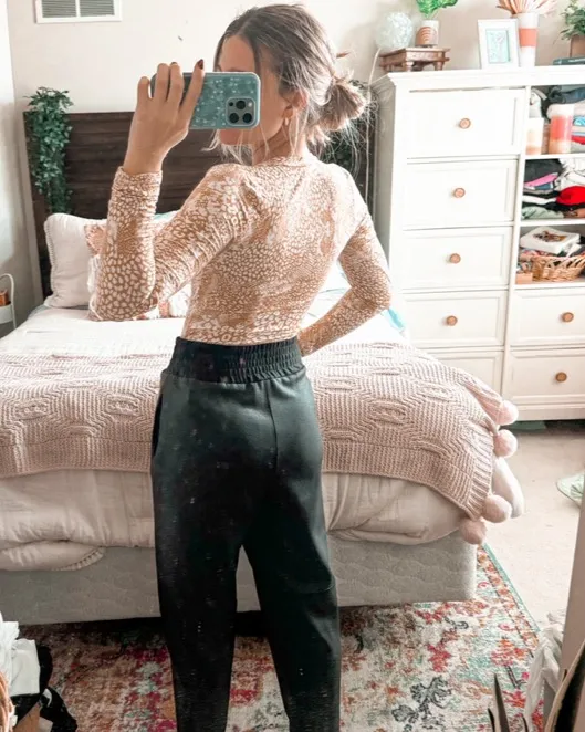 Free People Yellow snake print longsleeve bodysuit - Image 3