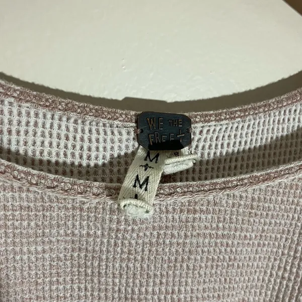 Free People Waffle Knit Cropped Thermal Top - Image 5