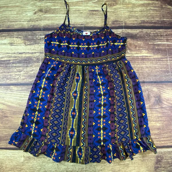 One Clothing Vintage Y2K Aztec Sleeveless Top 90s Color Sz Large - Image 7