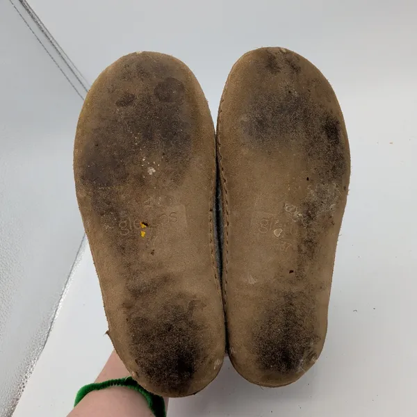 Glerups Grey Felted Wool Slipper Shoes Leather Sole Womens 7 EU 37 Danish Design - Image 7