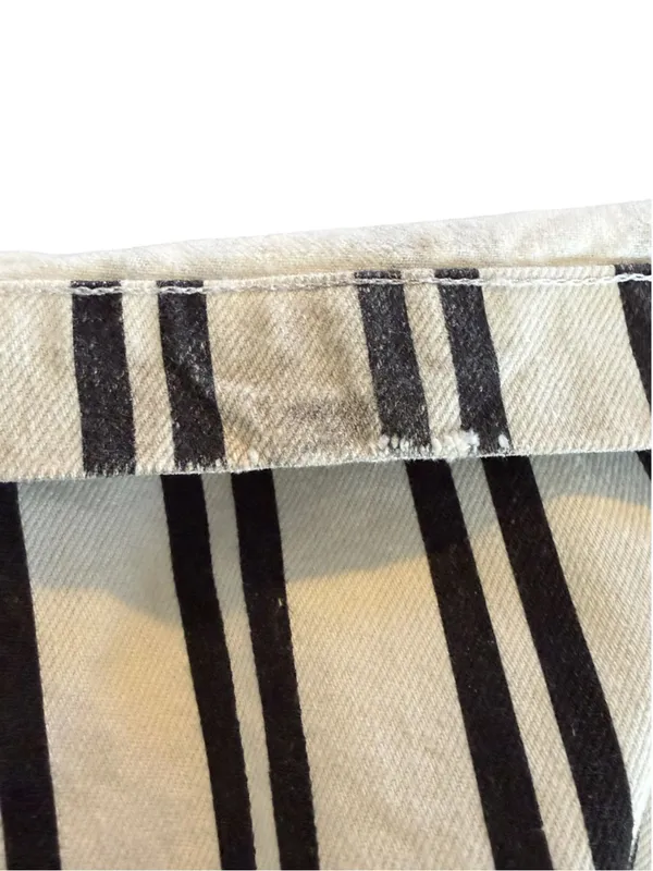 Reformation Logan Ultra High Rise Wide Leg Jeans Size 25 Black White Stripe - Image 11