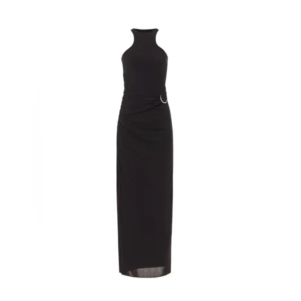 Halston - Lang Black Ruched Jersey Maxi Dress Size 14 Racerback - Image 5