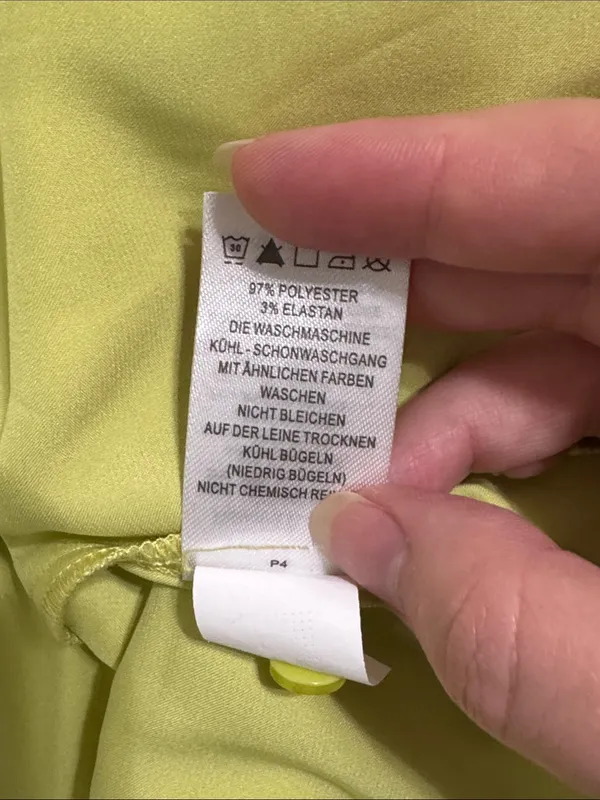 Maison d’Amélie Paris Lime Green Satin Button Down Blouse size L - Image 11