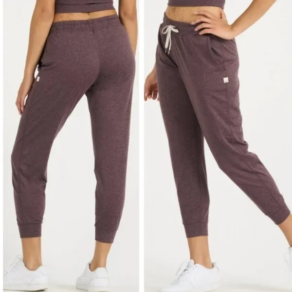 Vuori Womens Performance Jogger Dark Plum Purple Heathered Slim Sweatpants Small - Image 2