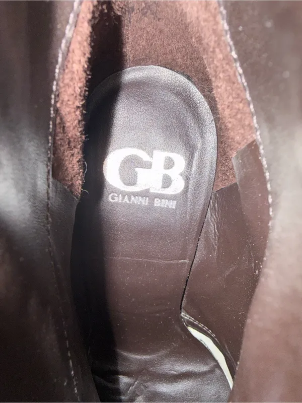 Gianni Bini Fold-Over Button Ankle Booties in Dark Brown size 7 - Image 8