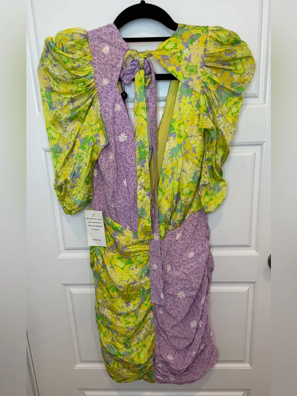 For Love & Lemons Dubois Mixed Print Freedom Floral Mini Dress Size Small NWT - Image 4