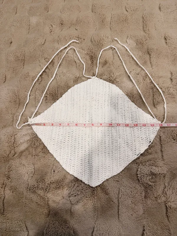 Crochet Top Rhombus Diamond Tie Back Backless Boho Beach Vacation Swim Cover Up - Image 3