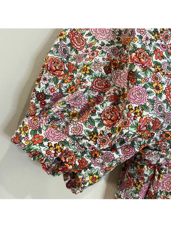 Buddy Love Poppy Puff Sleeve Mini Dress Windsor Women’s Small Pink Floral Ruffle - Image 11