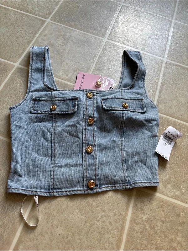 Avec Les Filles Light Blue Denim Mini - Image 2