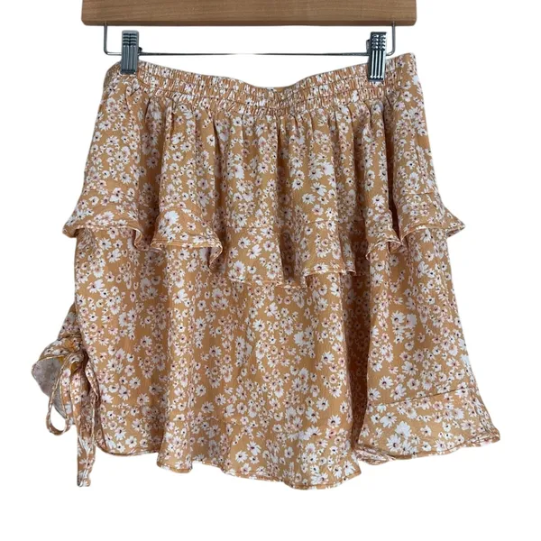 Princess Polly Olywin Mini Skirt Womens 6 Peach Ruffle‎ Coquette Cottagecore - Image 5