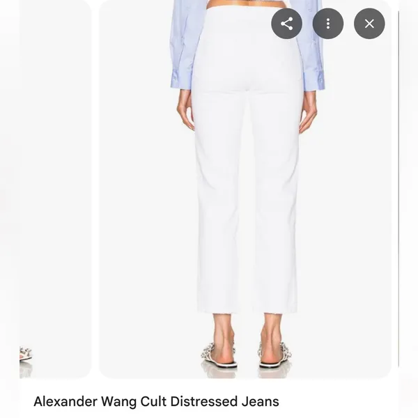 Alexandra wang denim white distressed jean pant 29 cult - Image 2