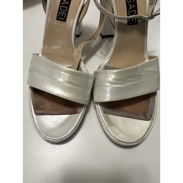 CASADEI Opalescent STRAPPY HEELS SANDALS‎ 37.5 Ankle Strap - Image 9