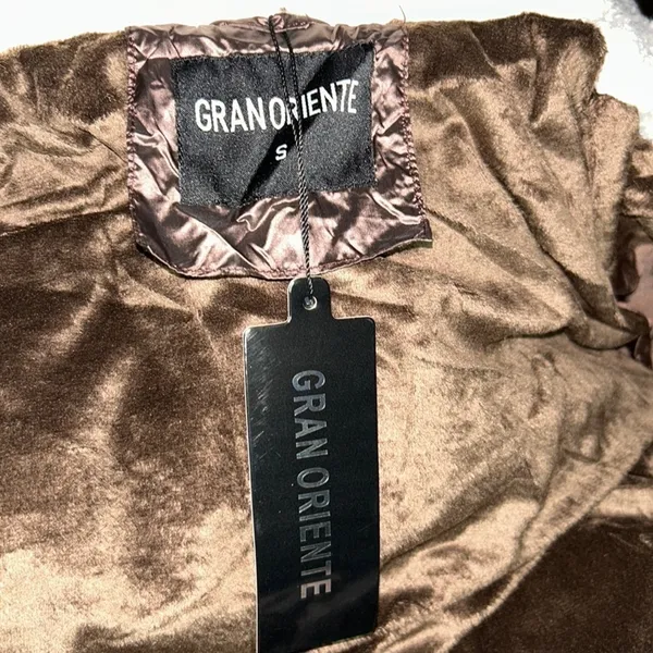 GRAN ORIENTE Woman’s lightweight Jacket w/Faux Fur Lining Hoodie Brown Small - Image 5