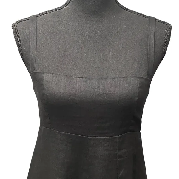 DISSH Black Linen Halter Tie Back Maxi Dress Womens Size US 8 Minimalist Coastal - Image 2