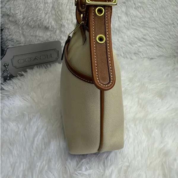 Vintage COACH y2k 2002 9123 Legacy Khaki Leather Canvas Crossbody Shoulder Bag - Image 7