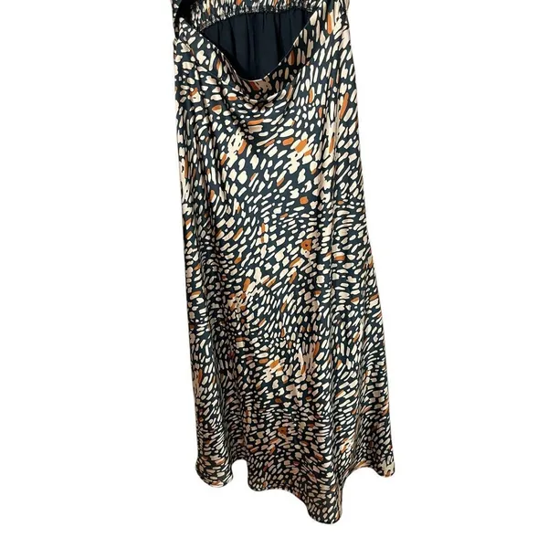 Vici Tie Front‎ Cutout Midi Dress Modern Geometric Cheetah Print Size Small - Image 3