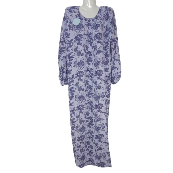 HILL HOUSE‎ The Simone Midi Dress Lilac Purple Tonal Floral MED NWT Boho Cottage - Image 3