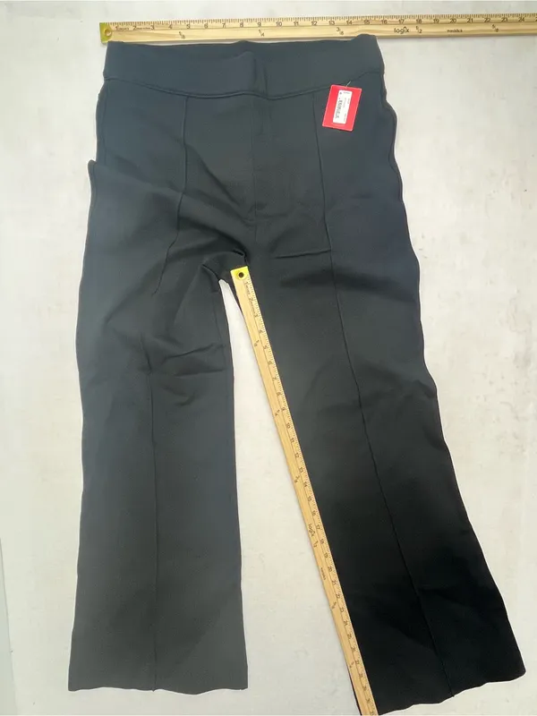 Spanx Perfect Pant Hi-Rise Flare Black Pintuck Work Pants NWT Size XL - Image 9