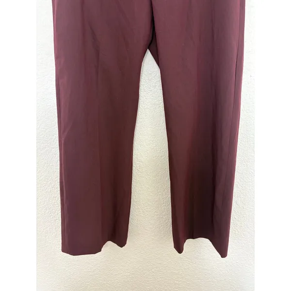 Zara Burgundy Wide Leg Trousers Size Medium High Rise Minimalist Chic 4043/043 - Image 10