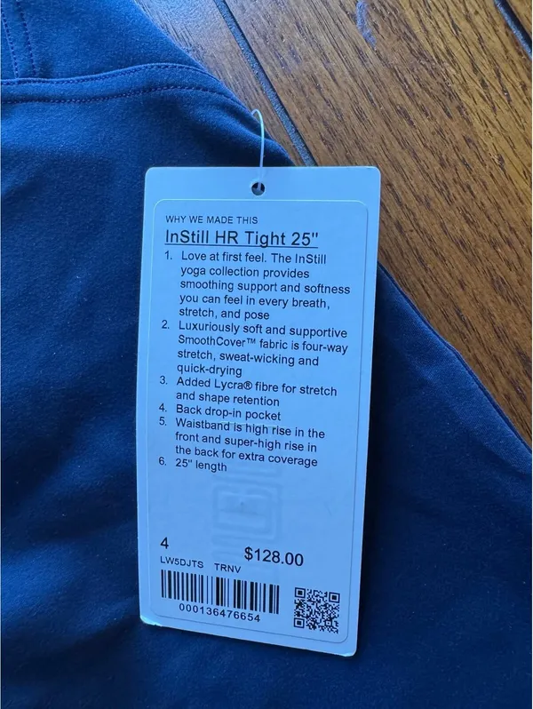 Lululemon Instill High Rise 25” True Navy Size 4 NWT - Image 4