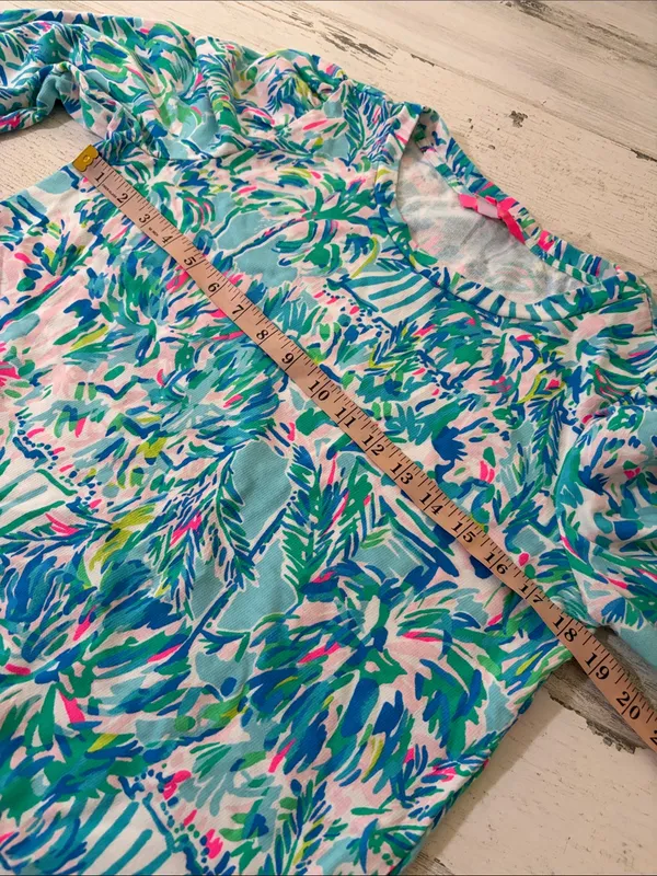 Lilly Pulitzer Jansen Lightweight Sweatshirt Blue Ibiza Cabana Cocktail - Image 9
