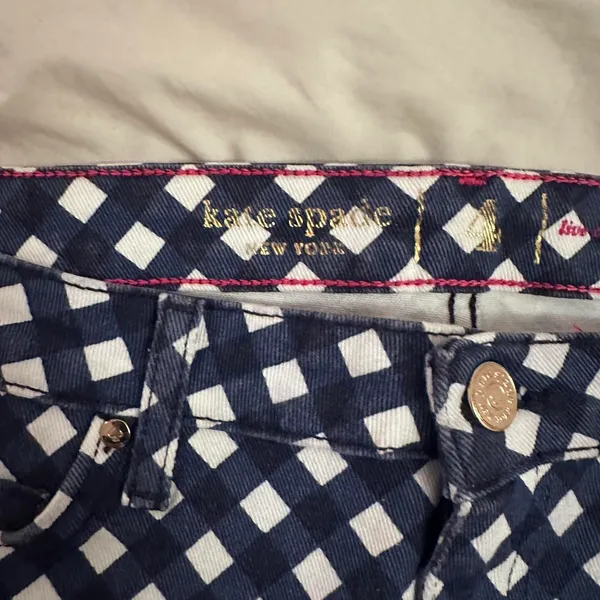 Kate spade blue checkered gingham mini skirt  - Image 2