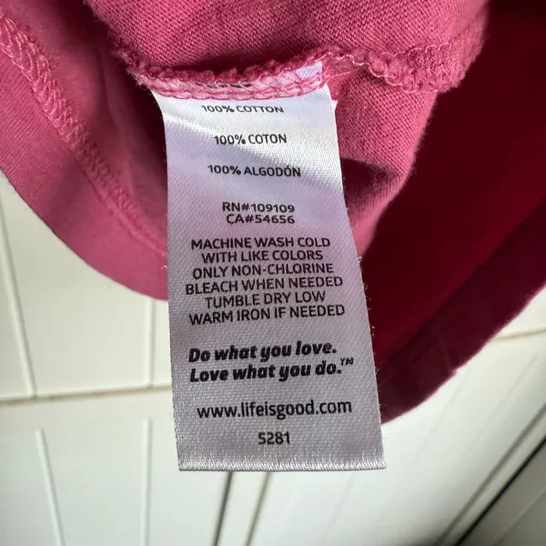 Life is Good Womens Small Long‎ Sleeve Mauve Pink Tee Fish - Image 6