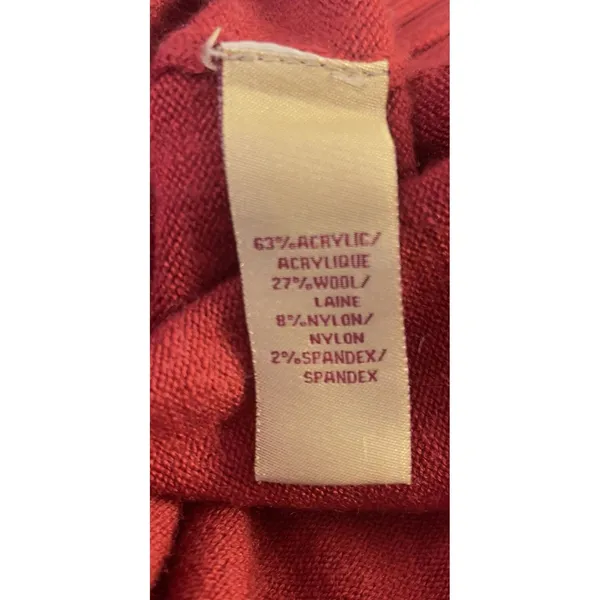 Apple Bottoms Red Sweater One Shoulder Acrylic Wool Blend Large Y2K Logo Stripe - Image 16