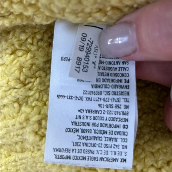American Eagle Mustard Gold Chunky Knit Sweater Medium Oversized Fall - Image 8