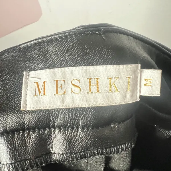 Meshki Black Leather Pants Sz Medium‎ Glam Edgy Grunge - Image 3