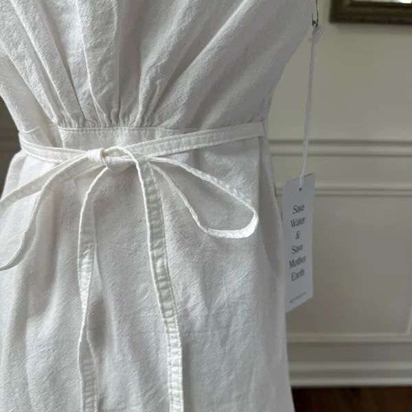 NWT Boyish The Dusty Vintage White A-line Cotton Mini Dress $178 4 - Image 7
