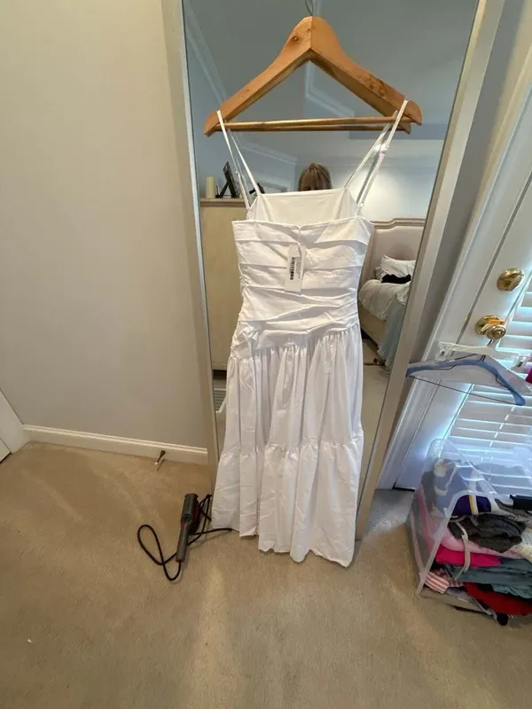 Dani Midi Dress - Aymertical Rushed Waisted Dress - Image 4