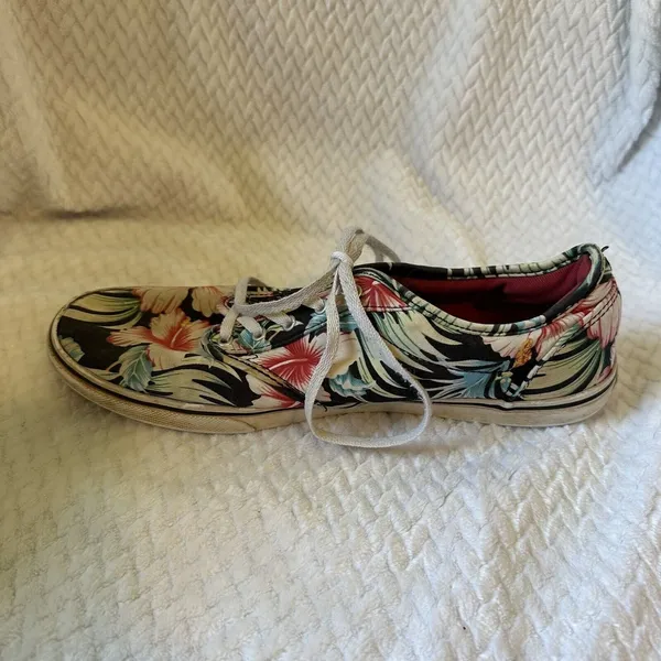 Vans Hawaiian Floral Low Top Sneakers Size 9.5 - Image 6