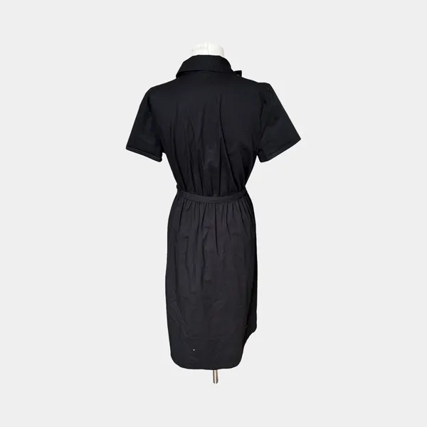 J.Crew Factory Black Shirt Dress Sz 10 Tie Waist Button Front Classic Minimalist - Image 6